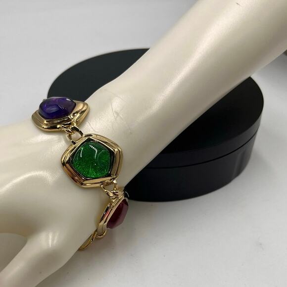 Vth Runway Jewel Tone Avon Vibrant Resin Cab GP Bracelet Match KJL 
“CAPRIANTI" - Picture 8 of 9